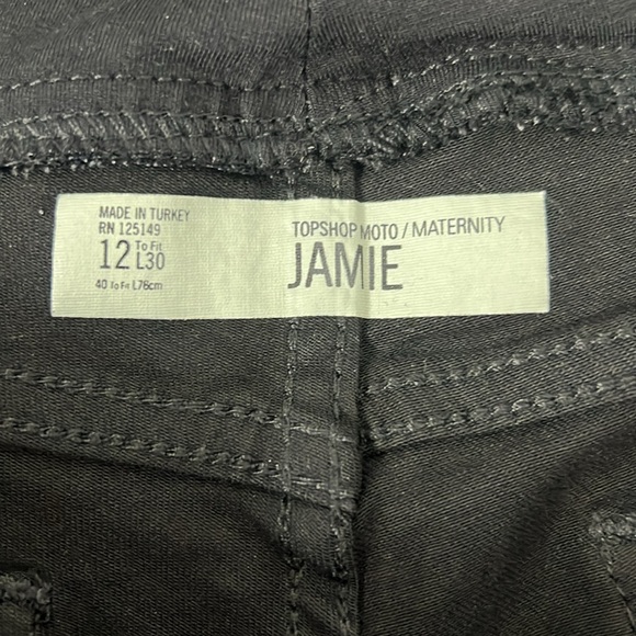 Topshop Moto Maternity Jaime Overbump Black Sretch Denim Skinny Jeans 12/30 - Picture 5 of 8